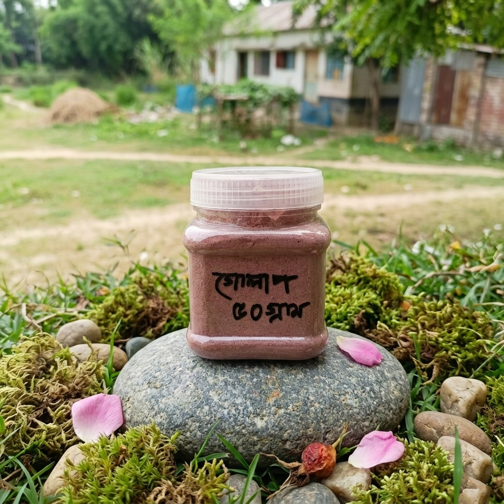 গোলাপ পাপড়ি পাউডার ( rose petal powder) অরগানিক গোলাপ পাপরি গুড়া ৫০ গ্রাম