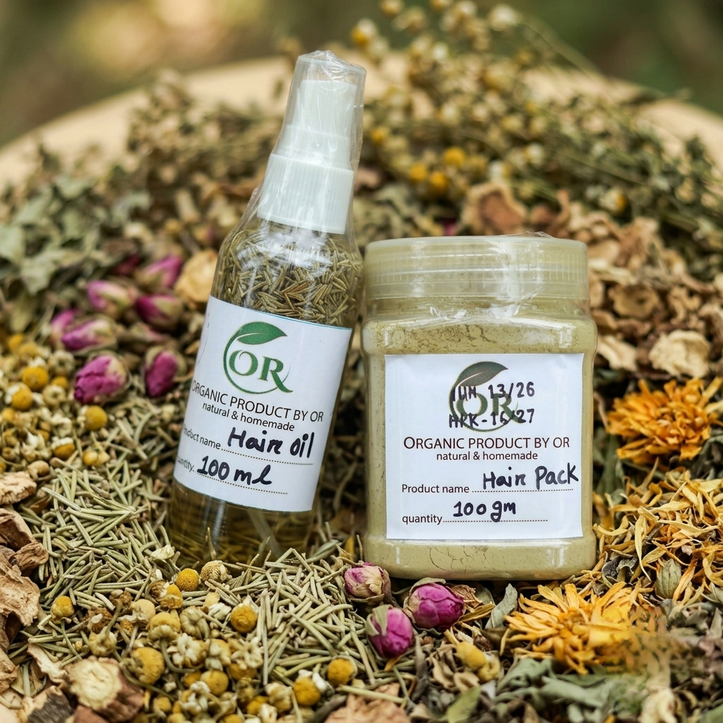 Hair pack & Hair oil combo ( অর্গানিক হেয়ার প্যাক & হেয়ার অয়েল )  চুল পড়া কমাবে ৩ দিনে ১০০% গ্যারান্টি  চুল গজাবে ১৫ দিনে
