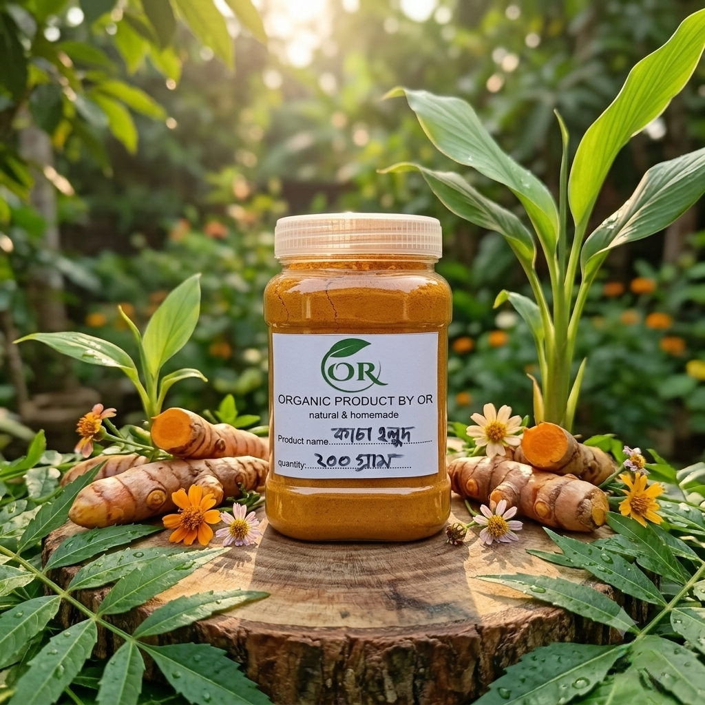 কাঁচা হলুদ পাউডার ( Turmeric powder ) অরগানিক কাচা হলুদ গুড়া